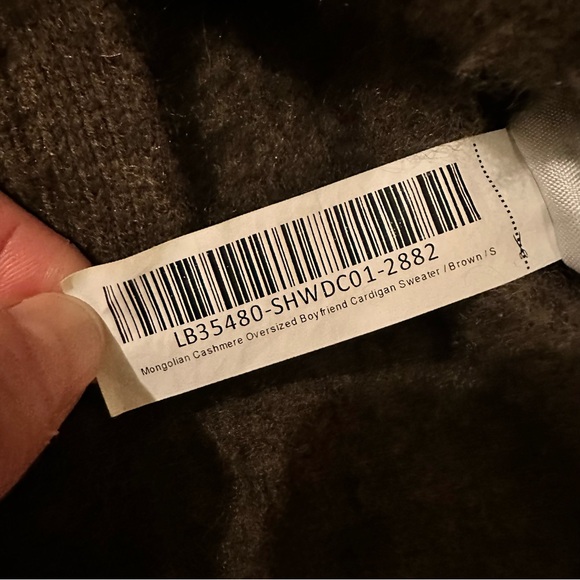 Quince Women’s Mongolian Cashmere Oversized Boyfriend Cardigan Sweater Brown S - Picture 4 of 9